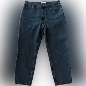 Abercrombie & fitch the mom high rise straight leg jeans curve love 31 12 black